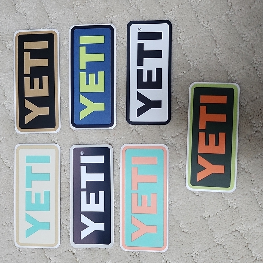 Set of 7 Yeti Stickers